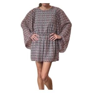 FIRE Los Angeles Boho Indian Mini Romper Dimond Bell Sleeve‎ Elastic Waist Sz S